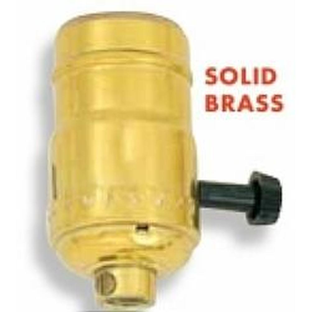 Satco Solid Brass 3 Way Medium Turn Socket