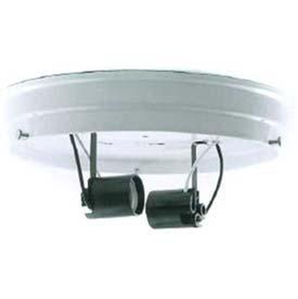 Satco 8'' White 2 Light Wired Pan
