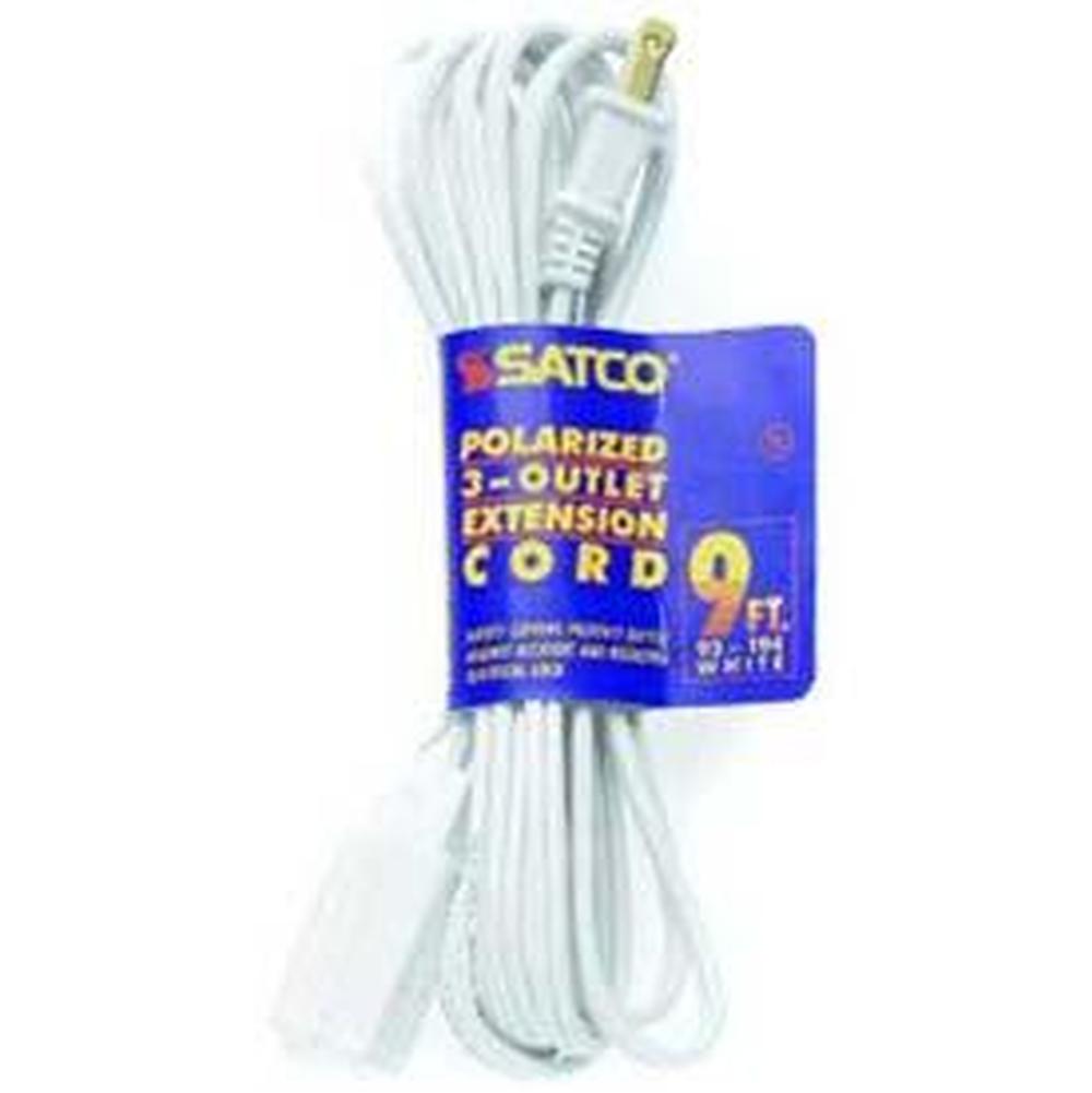 Satco 6 ft White Extension Cord 16/2