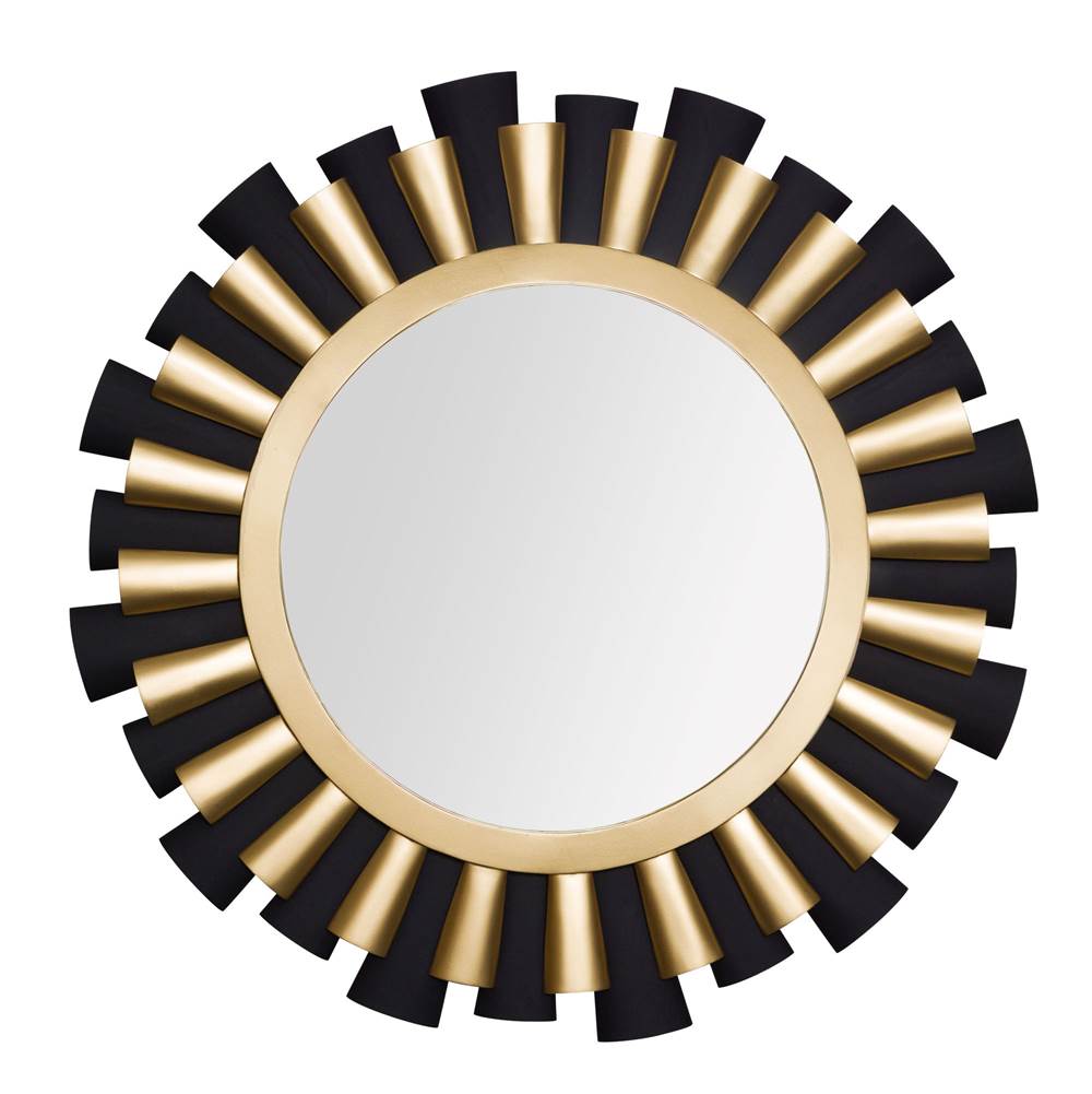 Varaluz Daphne 36-in   Wall Mirror - Matte Black/French Gold