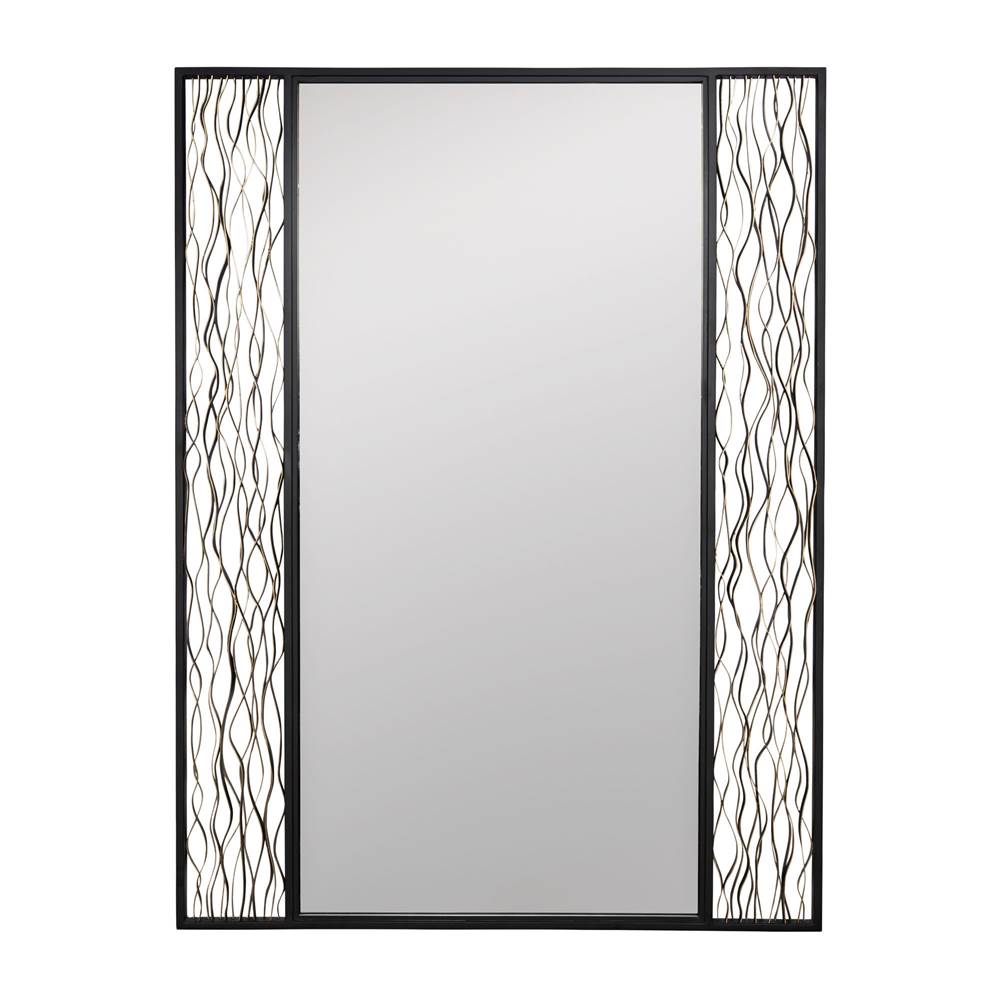 Varaluz Estela 30x40 Rectangular Wall Mirror - Matte Black/French Gold
