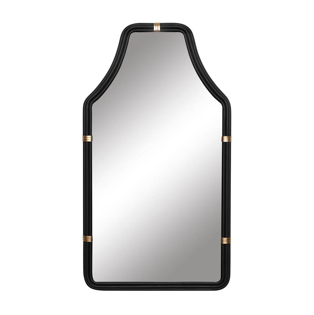 Varaluz Federal Case 22x40   Wall Mirror - Matte Black/French Gold